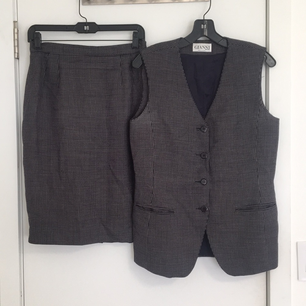 Vintage 80’s 90’s Vest & Skirt Set